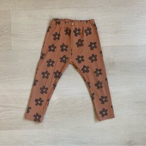 ZARA KIDS Floral Leggings Brown Daisy Pants 2T-3T